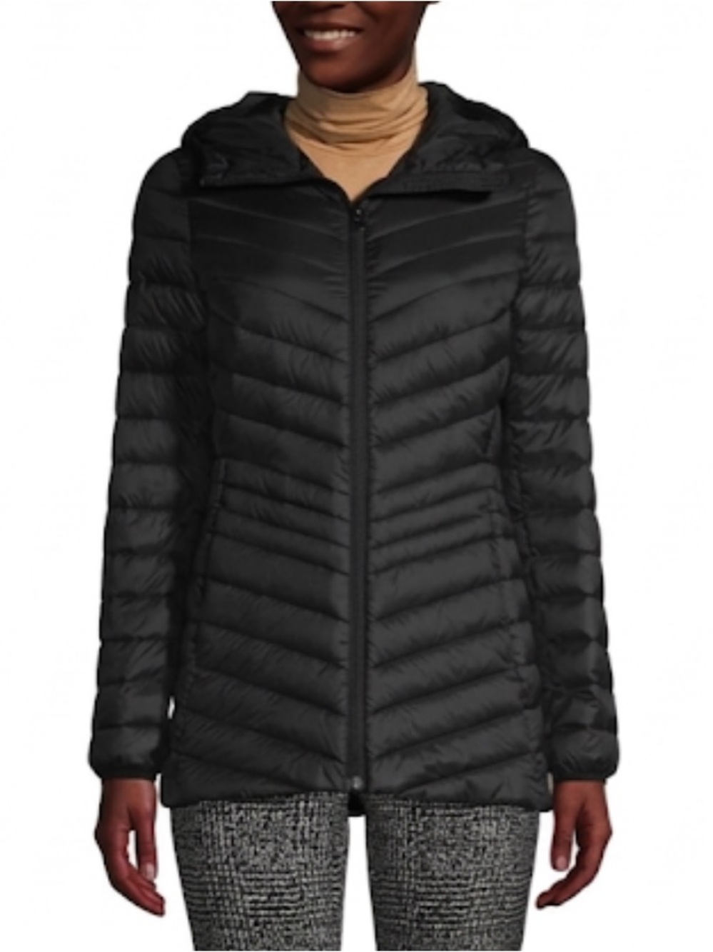 Lands’ End HyperDRY Hooded Down Puffer Coat Black Size 2X New With Tags!